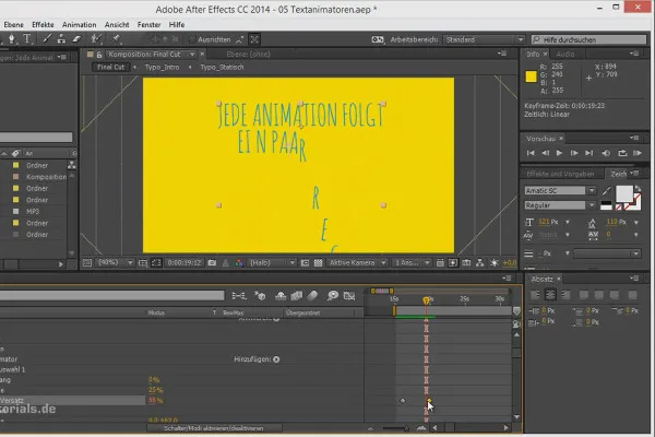 Animation leicht gemacht: Textanimatoren - Feintuning und Übergang