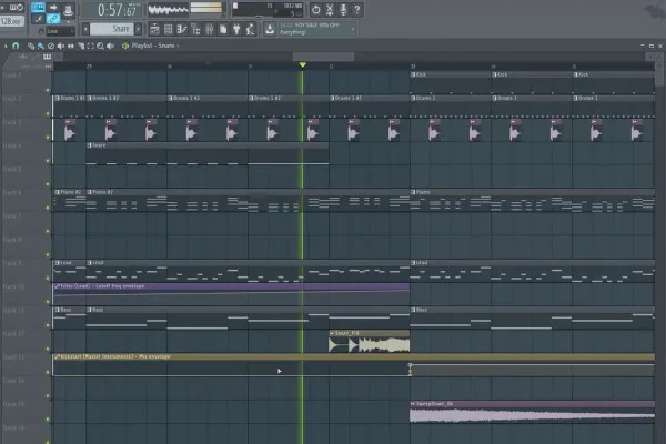 Produzione musicale digitale con FL Studio - 5.7 Esempio di produzione: Clip di automazione Parte 2, Utilizzo di campioni di effetti