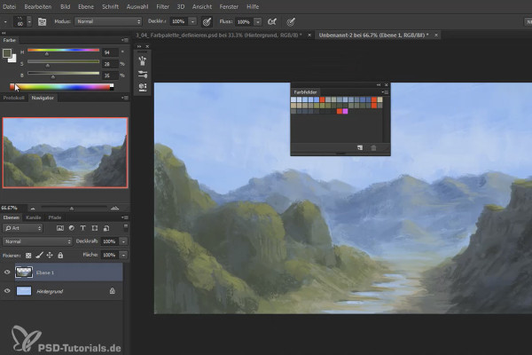 Digitalt maleri og mattepainting: Start med fargepaletter.