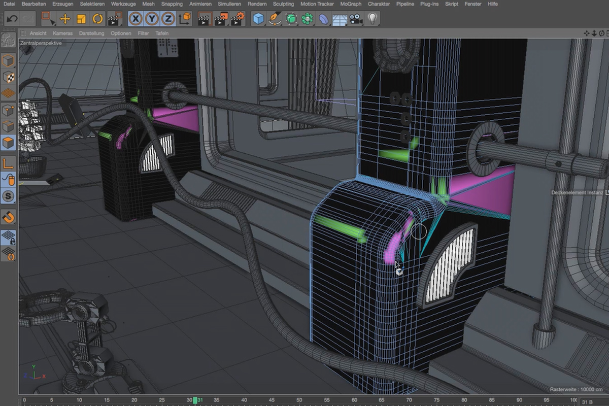 Praktik i Cinema 4D - Modellering och belysning av en rymdstation: 20 Vertex-Map