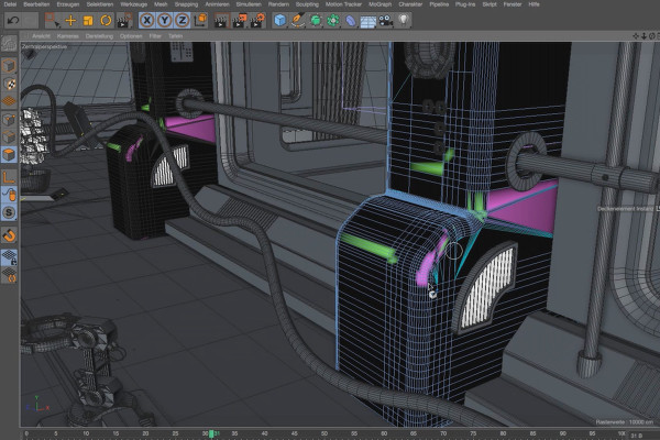 Práctica en Cinema 4D - Modelado e iluminación de una estación espacial: mapa de 20 vértices