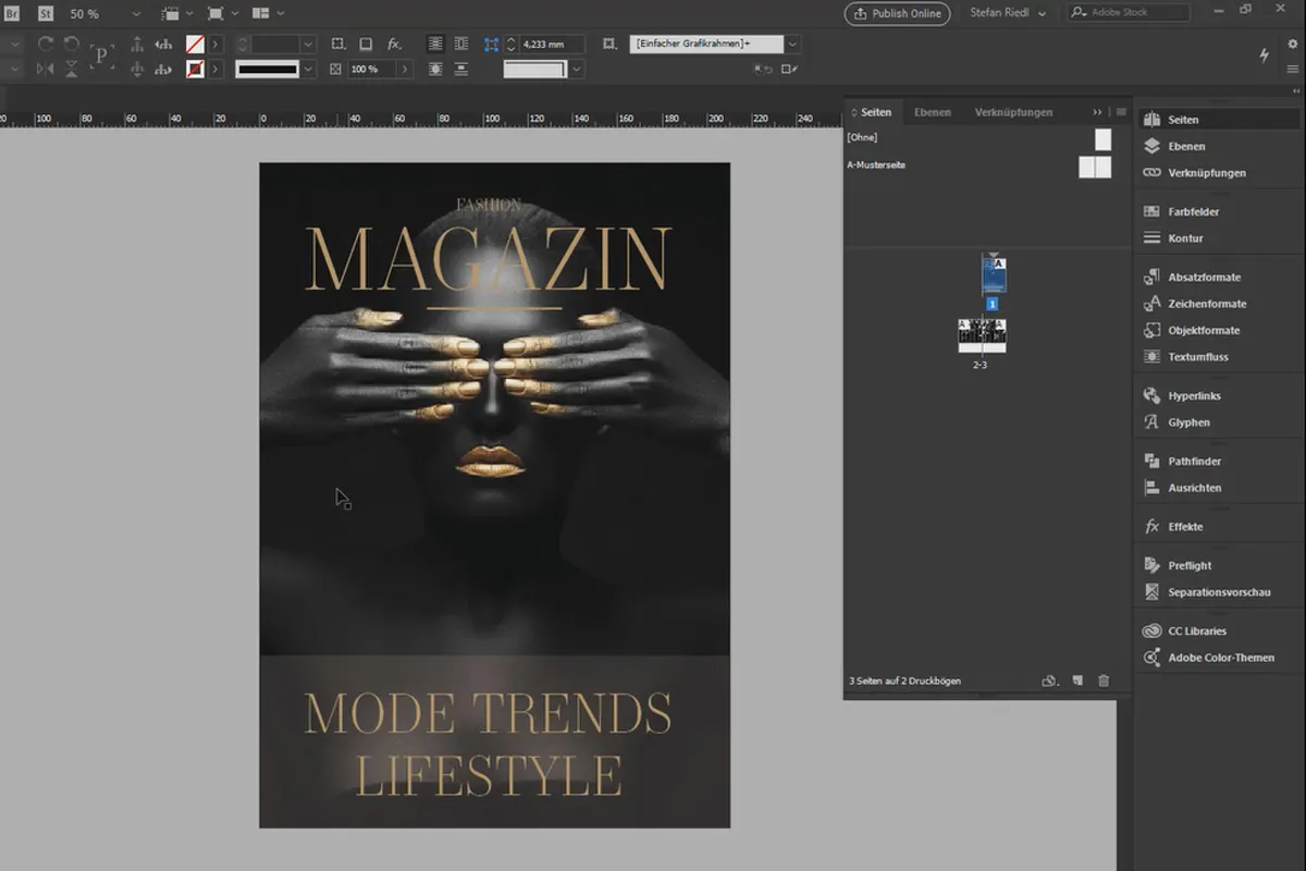 InDesign lernen – Tutorial für Einsteiger: 3.2 Musterseiten in Broschüren und Pagina