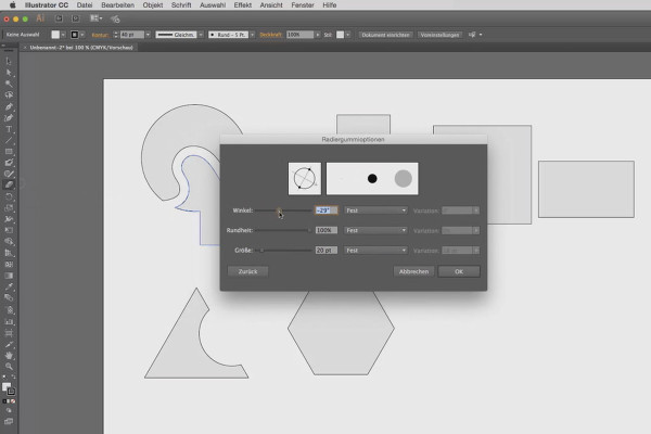 Illustrator para principiantes e intermedios - 4.7 Herramienta Borrador
