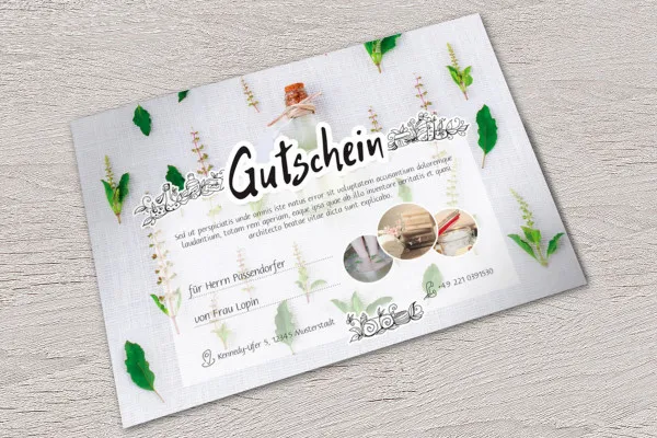 Designvorlagen für Geschenkgutscheine - Wellness - Version 4