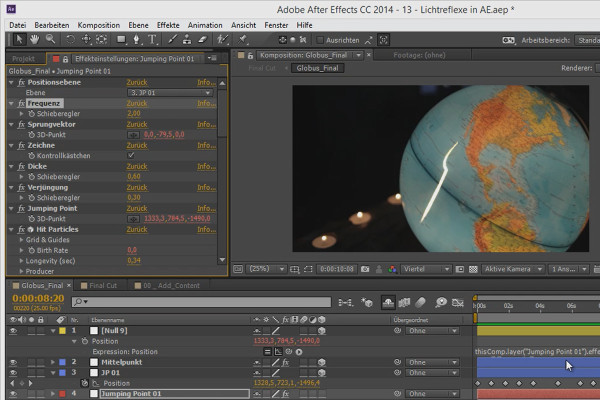 After Effects'te 3D projeler: Globus noktası