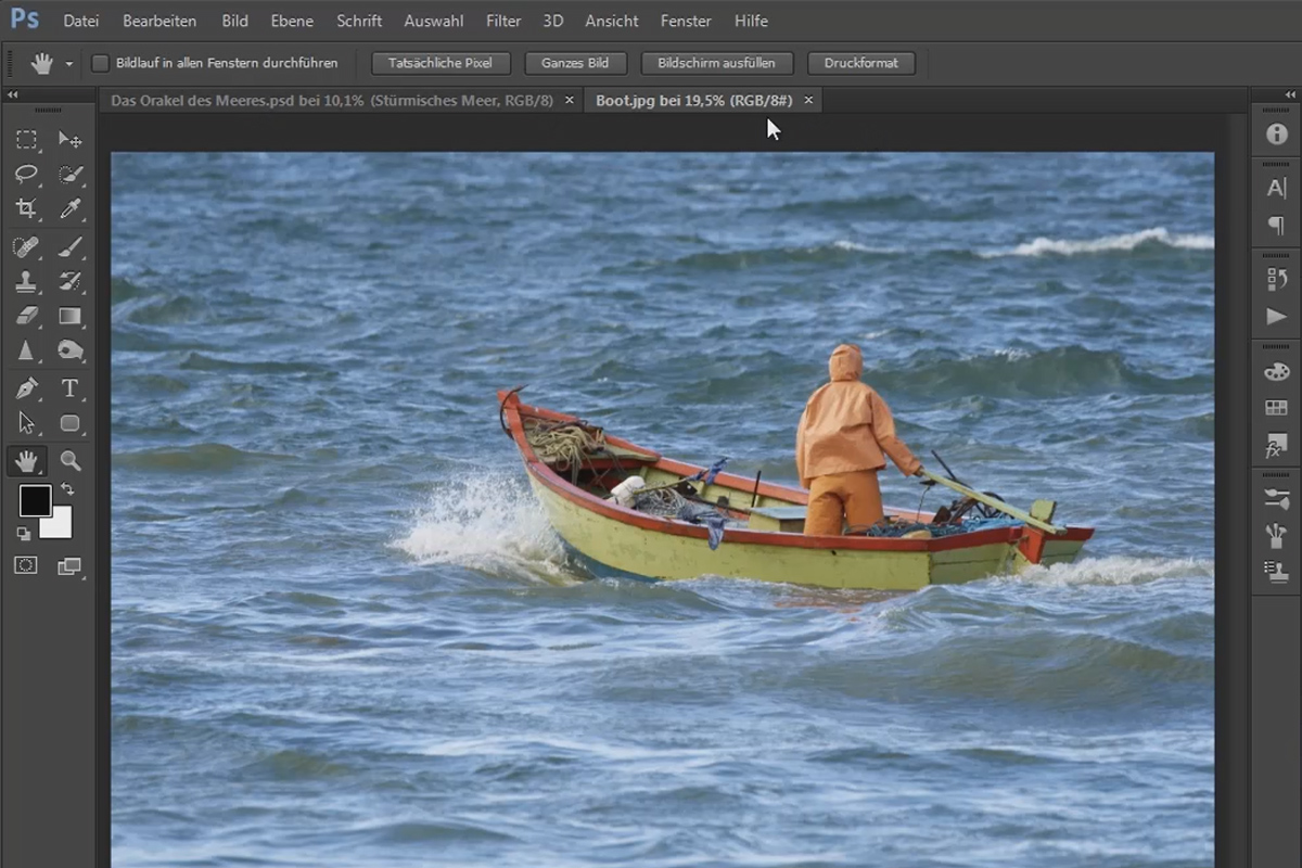 Photoshop-yhdistelmä - Meren oraakkeli - Osa 02: Vapauta ja sijoita vene