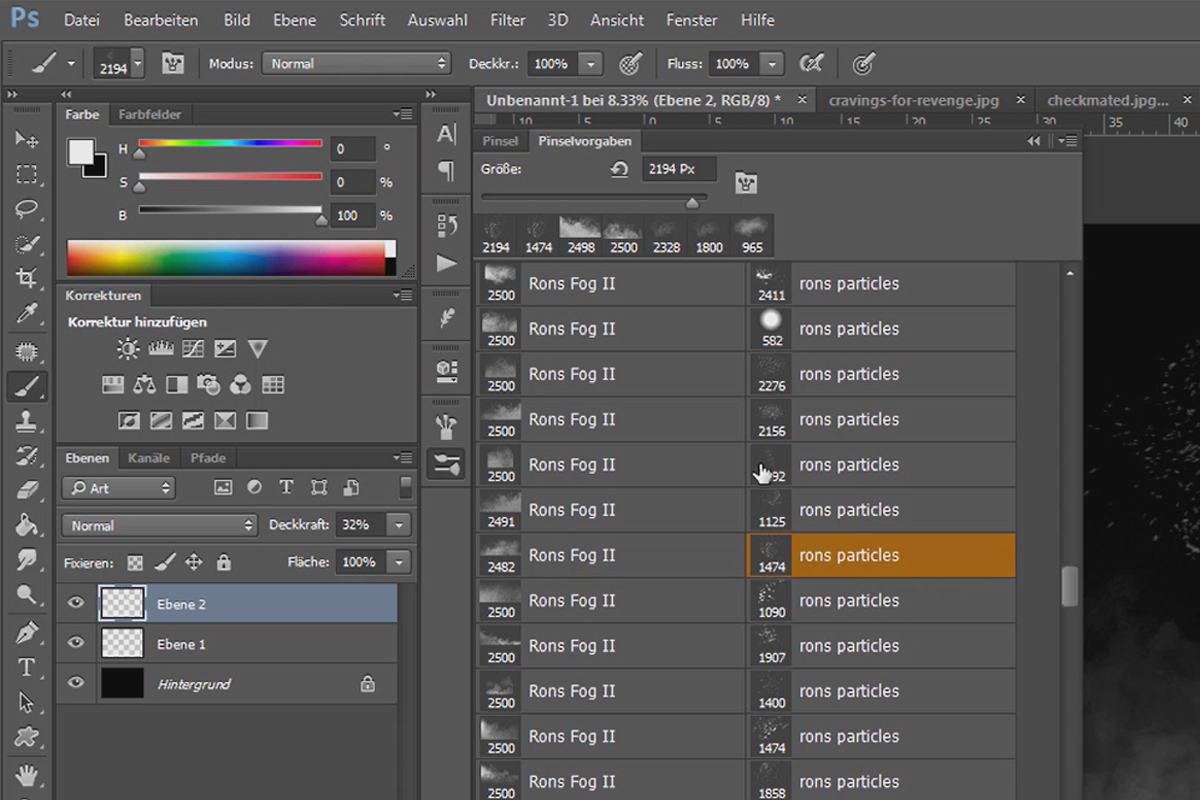 Taide tietä Adobe Photoshopissa: Tekniikat - Rons -harjat