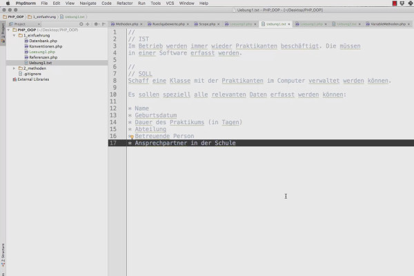 Objektorienteret webprogrammering med PHP – 3.07 øvelsesopgave #1