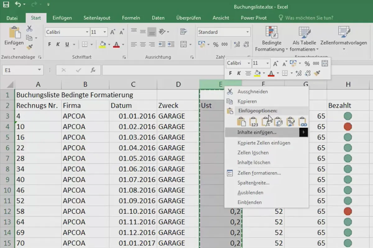 Excel-Grundlagen – Einführung für Anfänger: 21 Einfügen und Löschen von Zeilen und Spalten