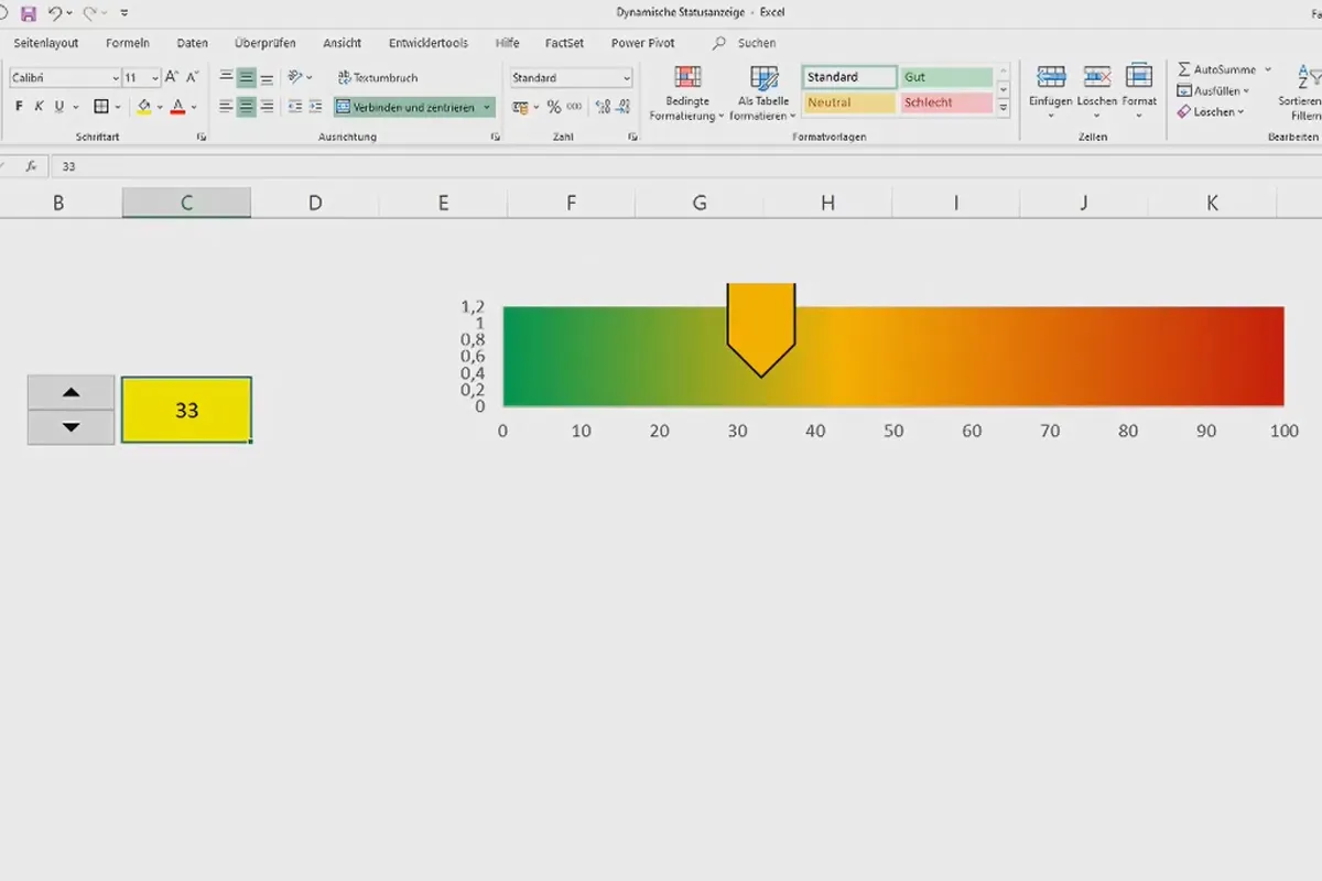 A crea diagrame în Excel: 4.12 | Indicator de stare dinamic.