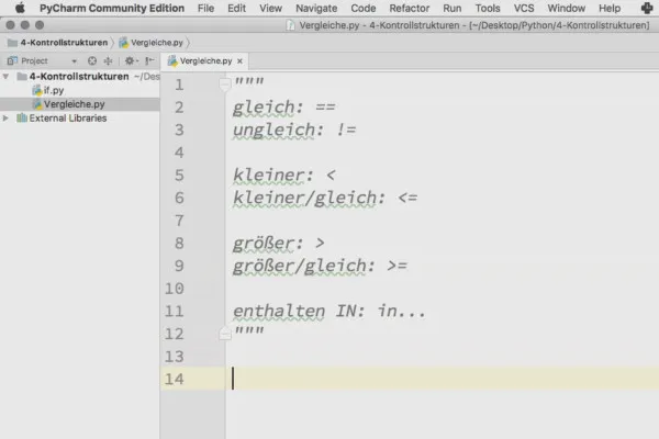 Programmieren mit Python – 4.2 Vergleiche durchführen