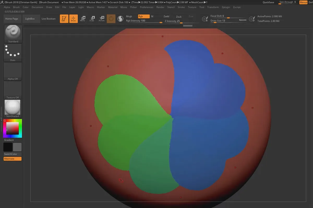 ZBrush 2018 und 4R8 – Video-Training zu den Updates: 12 PolyGroupIt