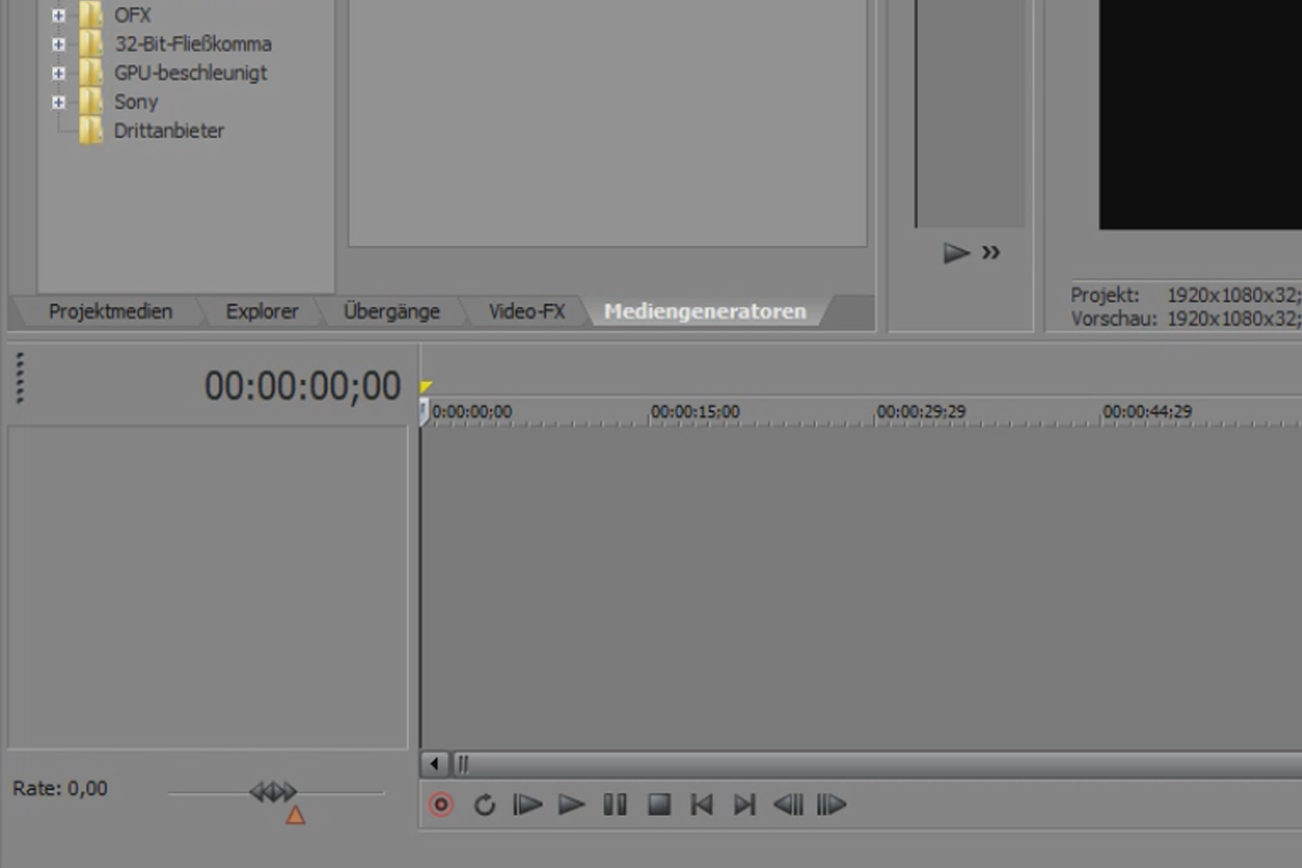 VEGAS Pro: Layout del 1