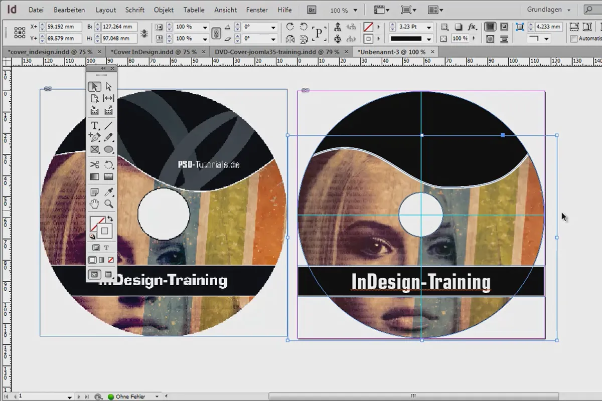 Membuat desain sampul DVD dan label DVD - Bagian 3: Membuat label di Photoshop.
