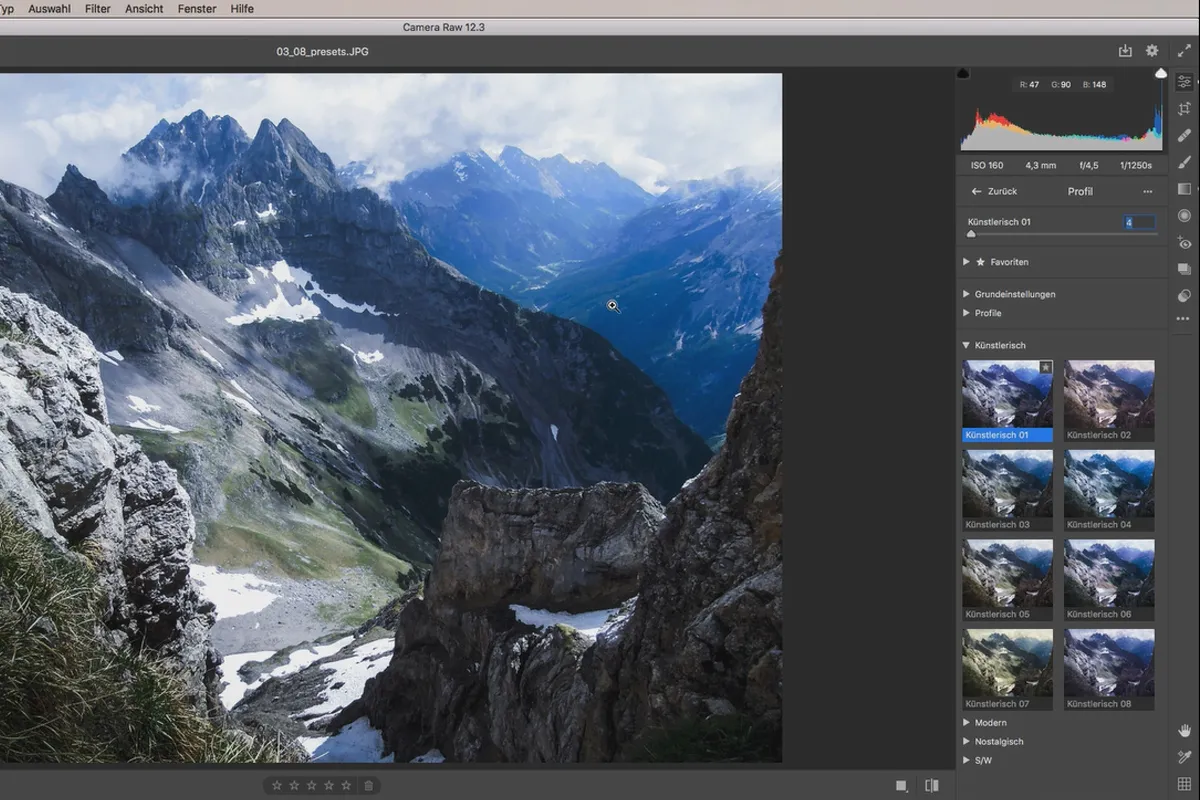 Camera Raw-opplæring: 3.8 | Forhåndsinnstillinger