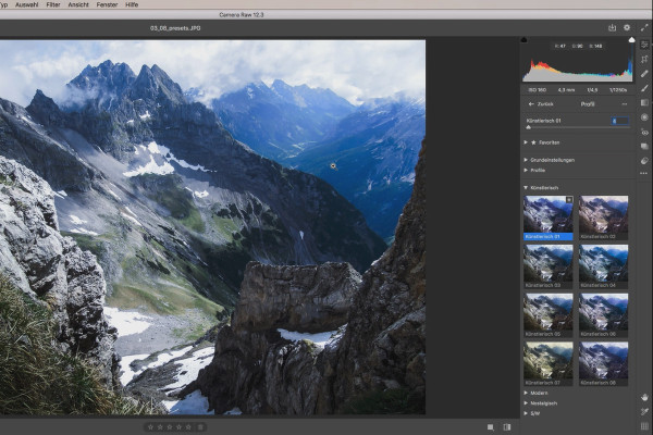 Tutoriel Camera Raw : 3.8 | Préréglages