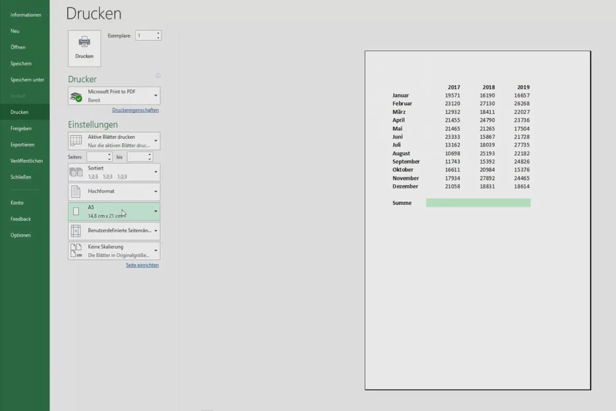 Tutorial Excel: Pivot, diagram, dan desain tabel untuk presentasi data yang jelas - Pengaturan pencetakan di semua lembar kerja 3.7