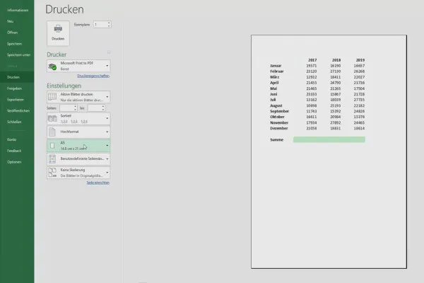 Tutorial Excel: Pivot, diagram, dan desain tabel untuk presentasi data yang jelas - Pengaturan pencetakan di semua lembar kerja 3.7