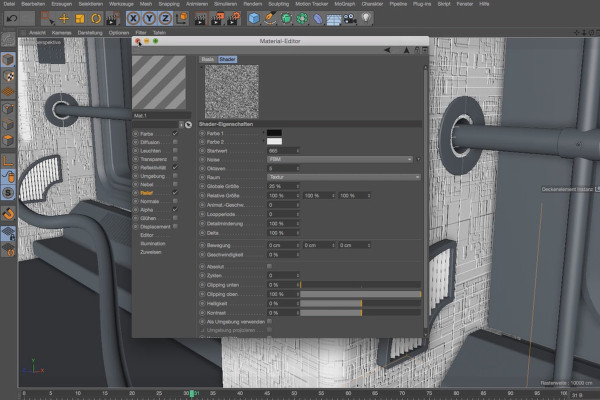 Práctica en Cinema 4D - Modelado e iluminación de una estación espacial: 21 Alpha-Map