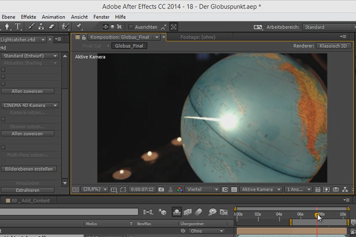 3D-projekt i After Effects: Globusljuset.