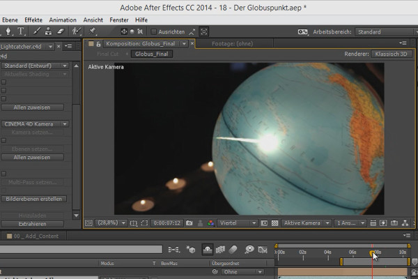 After Effects'te 3D projeler: Dünya lambası