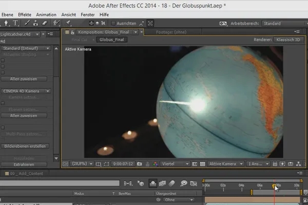 3D-Projekte in After Effects: Das Globuslicht