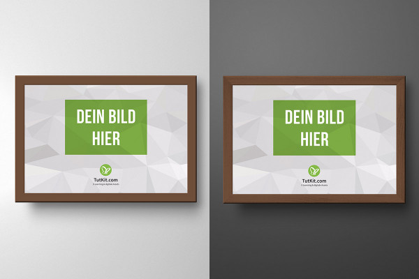 Mockup for picture frame in landscape format, color customizable
