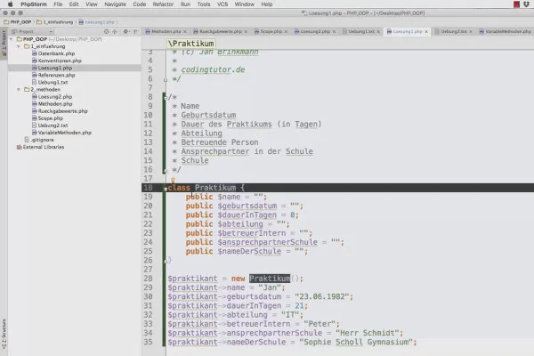 Objektorientert webprogrammering med PHP - 3.08 løsning #1
