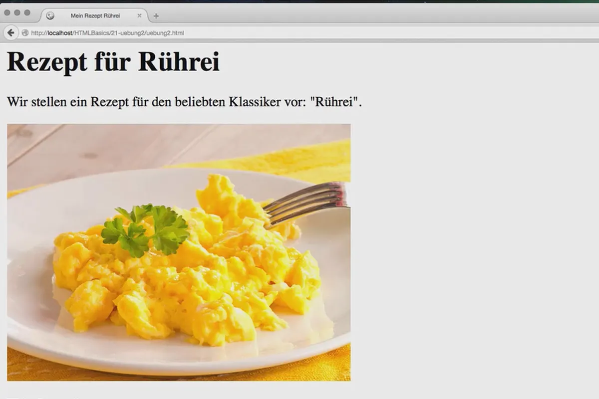 Grundlagen HTML, CSS und JavaScript – 22 Übung #2: ein Rezept selbst erstellen