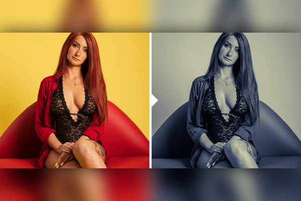 Akt ve Boudoir görünümleri için önceden ayarlanmış set (Lightroom, Camera Raw): 21 | Siyah, Beyaz ve Mavi