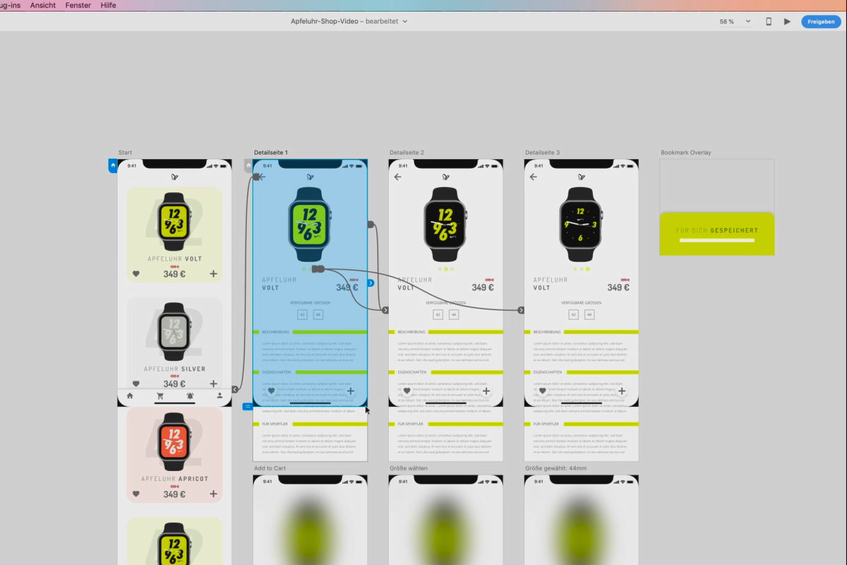 Adobe XD-Tutorial: 22 | High-Fidelity-Prototyp kreieren, Teil 4 – Abschlussanimation