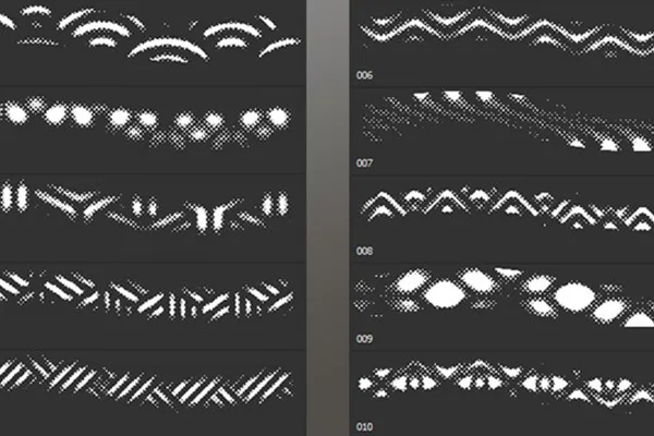 10 Photoshop-Pinsel mit stilvollen Halbtonornamenten (Version 1)