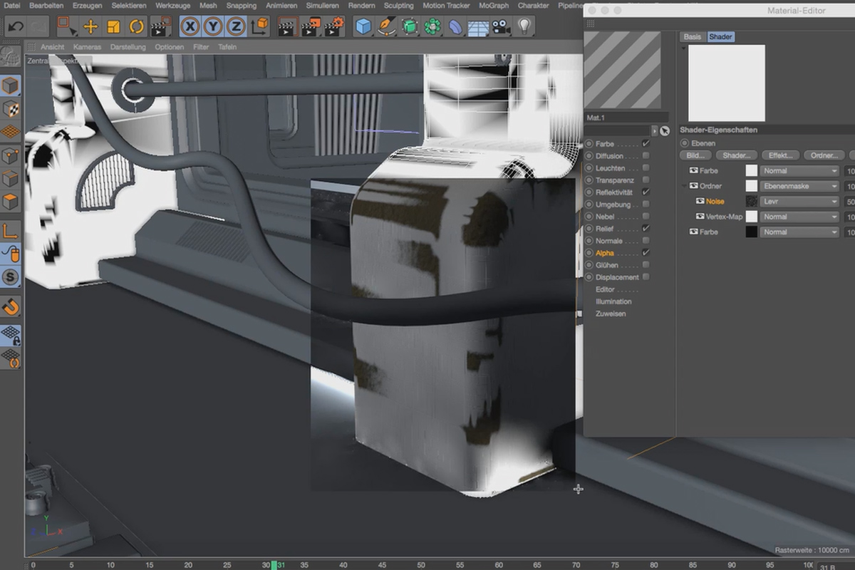 Praktik i Cinema 4D - Modellering och belysning av en rymdstation: 22st Levr-Mode