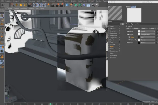 Cinema 4D 연습 - 우주 정거장 모델링 및 조명: 22 레벨 모드