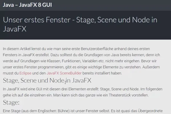 JavaFX für GUI-Entwicklung – 02 Unser erstes Fenster – Stage, Scene und Node in JavaFX