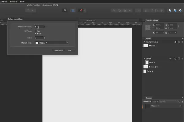 Affinity Publisher Grundlagen-Tutorial: 22 | Mehrseitige Layouts mit Doppelseiten anlegen