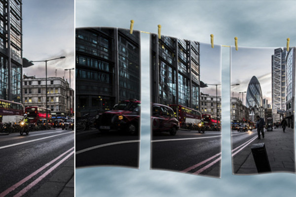 Photoshop-åtgärd: Bild på klädtvättlinan