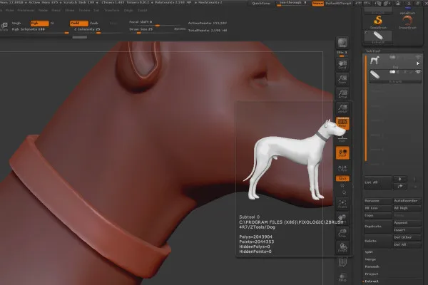 ZBrush 입문자를 위한: 5.10 추출
