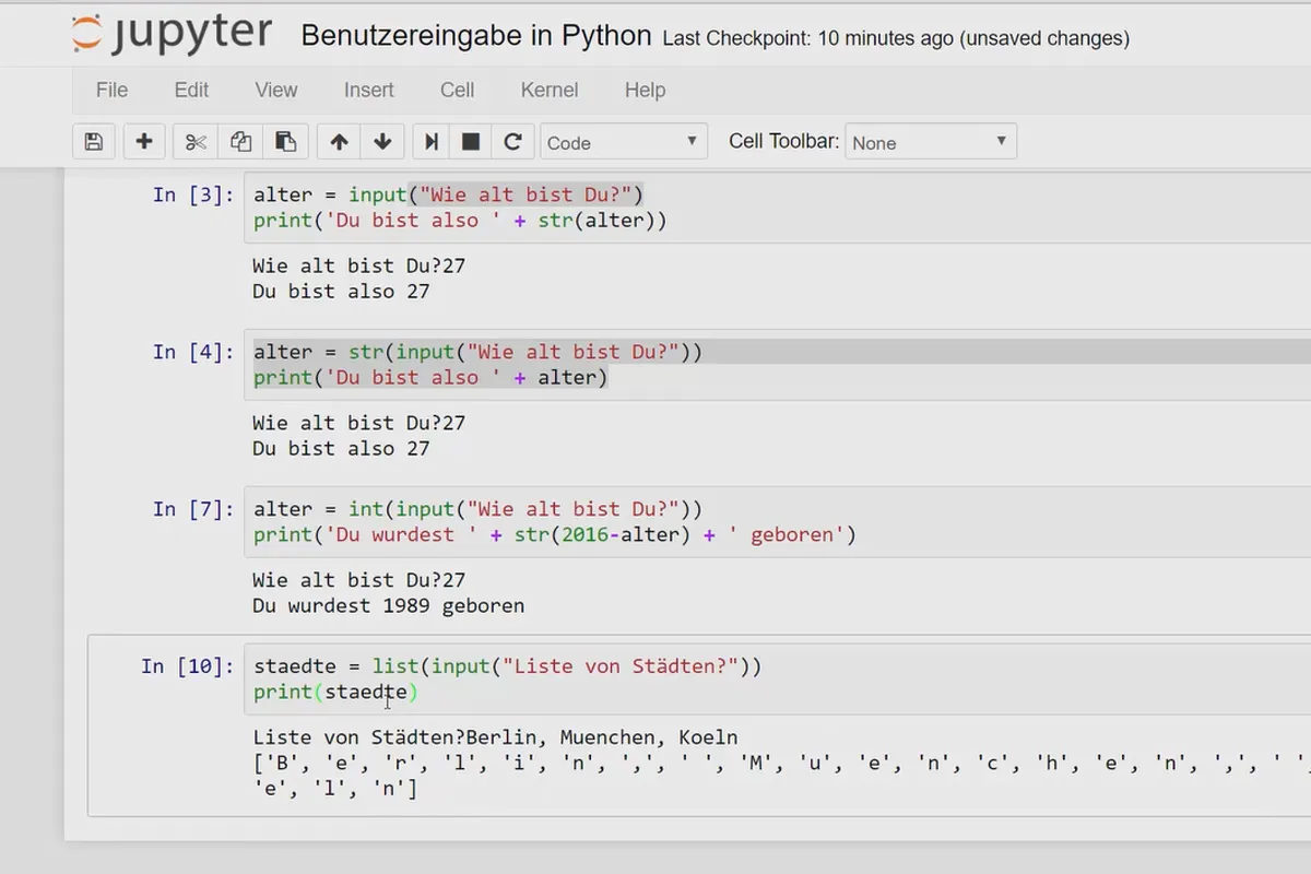 Python-Programmierung für Einsteiger – 23 Benutzereingabe