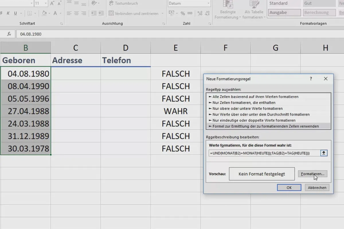 Excel-Training für mehr Effizienz im Büro: Kalender, Organigramm & Co – 3.12 Nützliche Geburtstagsliste