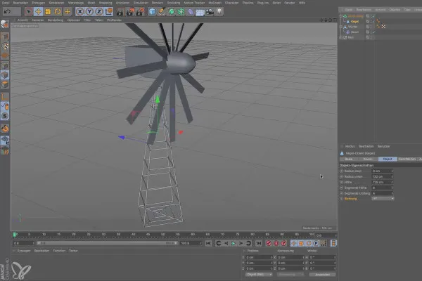 시네마 4D 초보자를 위한 - 3D 실전: 3.7 풍력터비네요