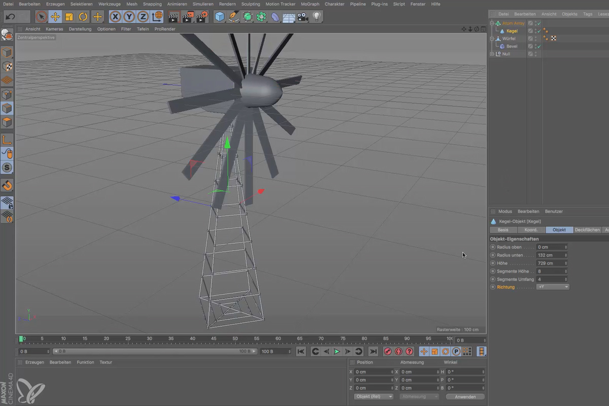 Cinema 4D för nybörjare - 3D-praxis: 3.7 Vindkraftverk.