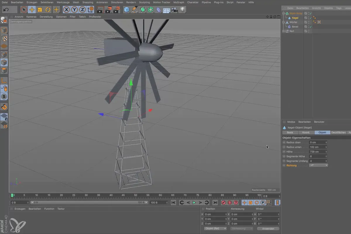 시네마 4D 초보자를 위한 - 3D 실전: 3.7 풍력터비네요