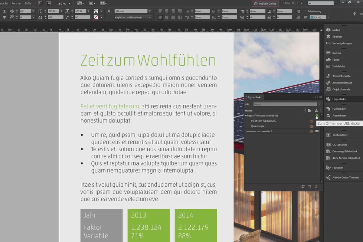 Nytt i Creative Cloud: InDesign CC 9.2 (januar 2014) - Hyperlink-panelet.