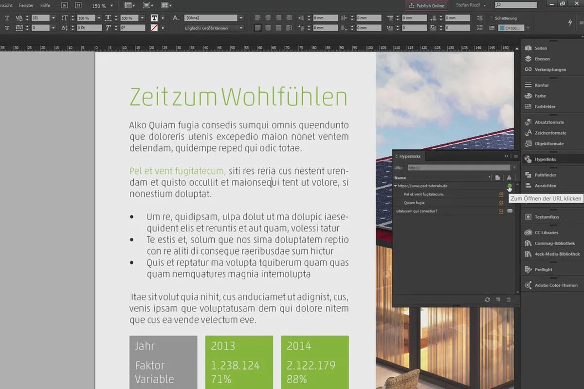 Нове в хмарі Creative Cloud: InDesign CC 9.2 (січень 2014) - Панель керування гіперпосиланнями.