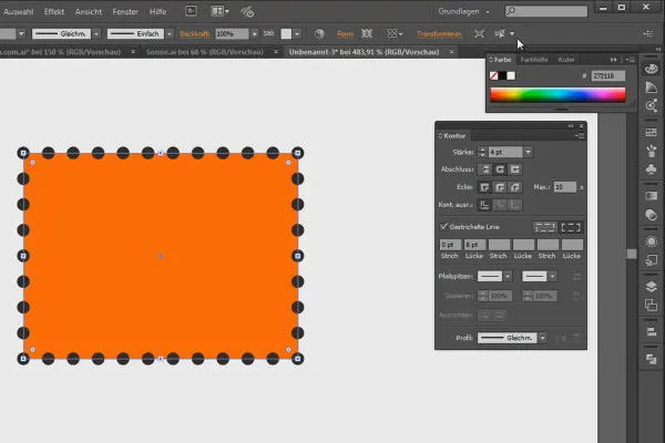 Tipps & Tricks zu Adobe Illustrator: Gepunktete Linie erstellen (Beispiel: Briefmarke)