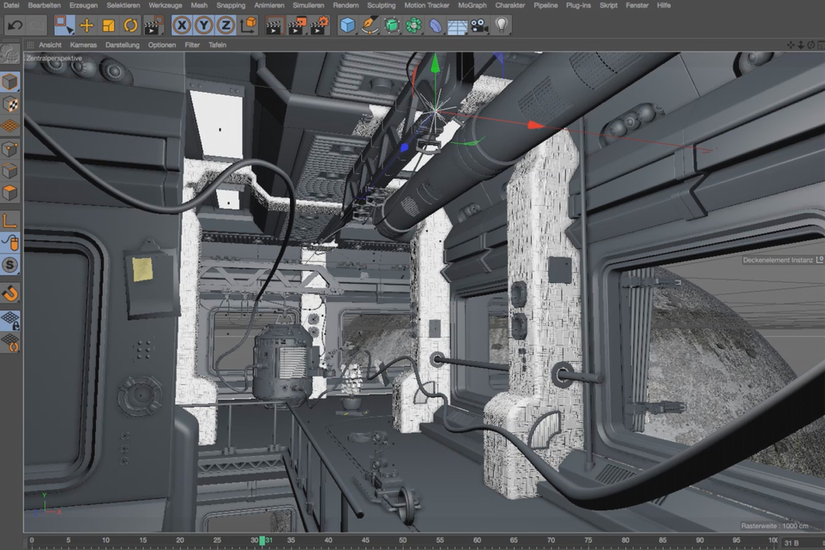 Praktik i Cinema 4D - Modellering och belysning av en rymdstation: 23 Substance