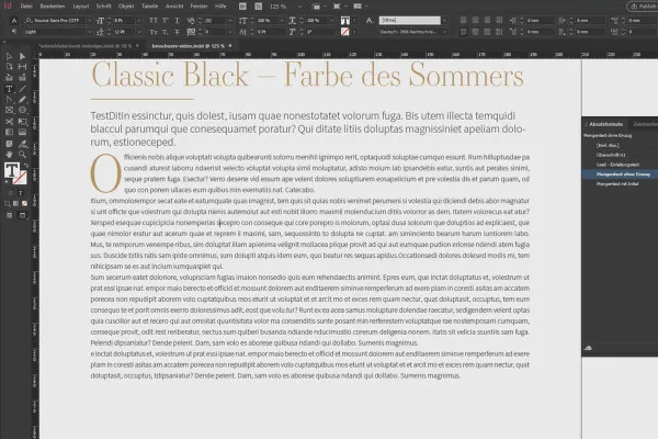 InDesign lernen – Tutorial für Einsteiger: 3.5 Absatzformate aufeinander aufbauen