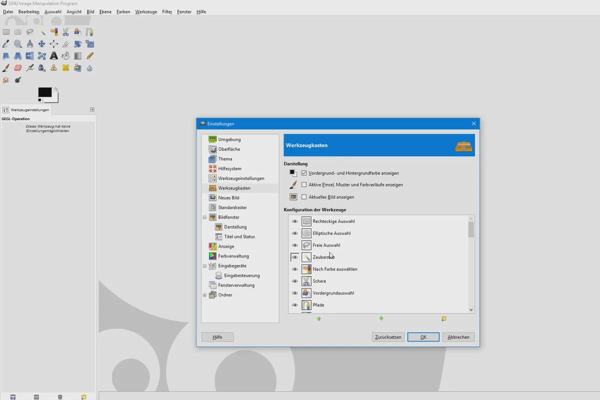 Modifica immagine con GIMP: il tutorial per principianti – Personalizzare la barra degli strumenti 