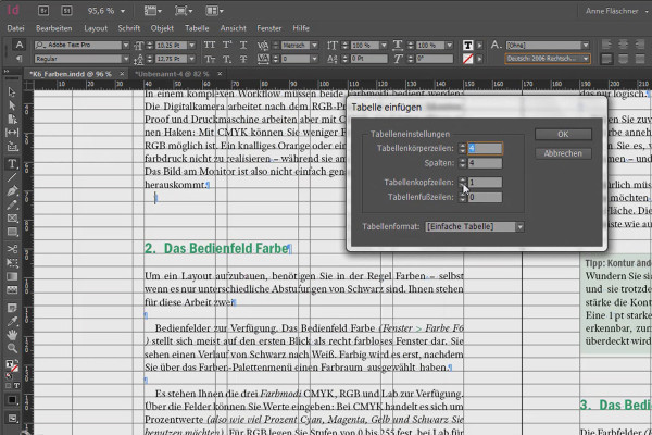 Adobe InDesign'da büyük projeler - 3.11 - Tablolar